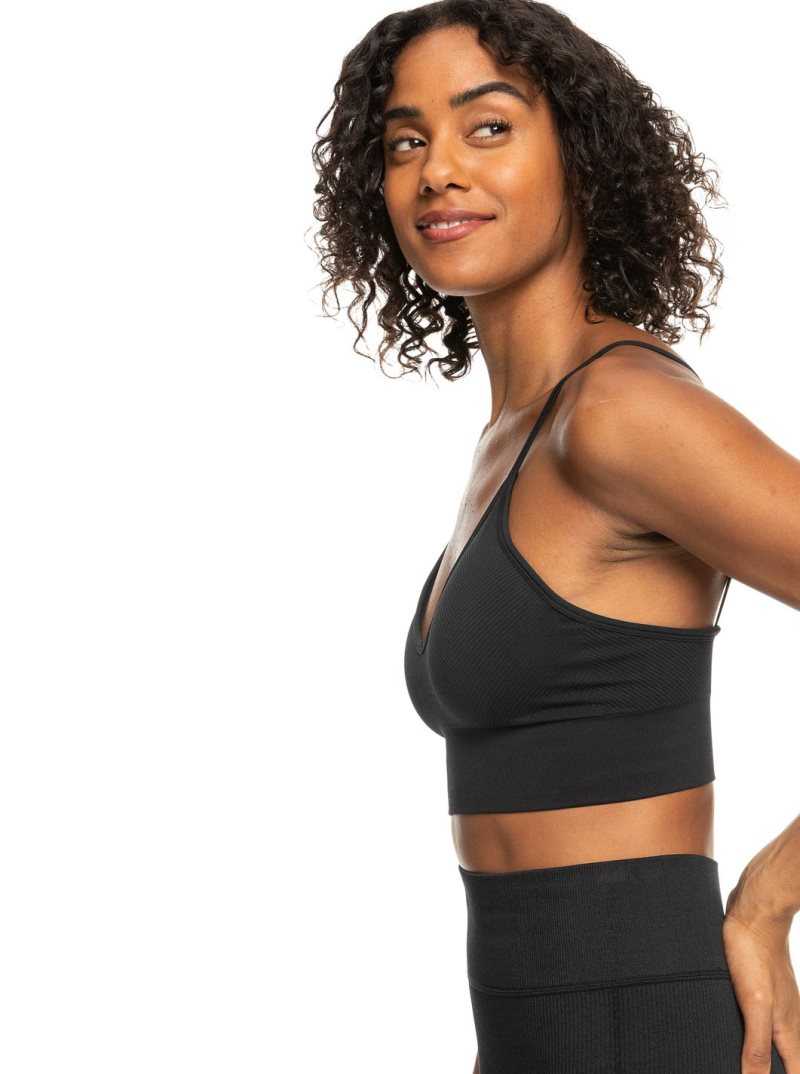 Hauts Roxy Chill Out Seamless Sports Bra Femme Grise Foncé | 380159BPU