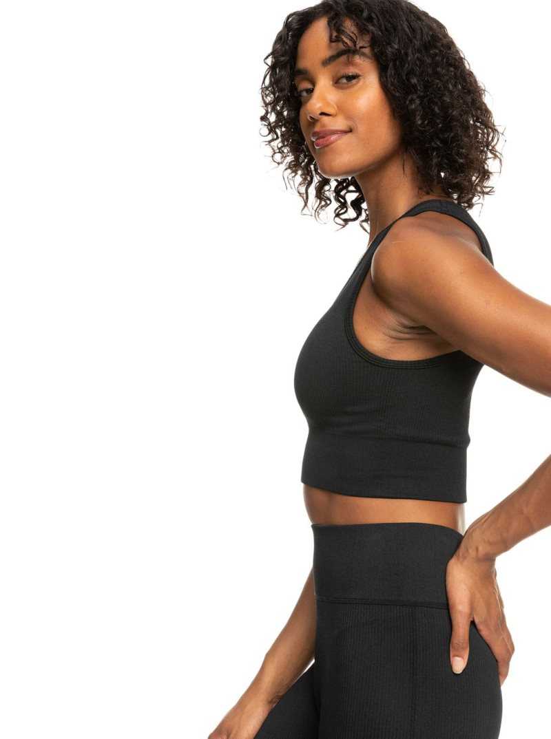Hauts Roxy Chill Out Seamless Sports Bra Femme Grise Foncé | 594713QER