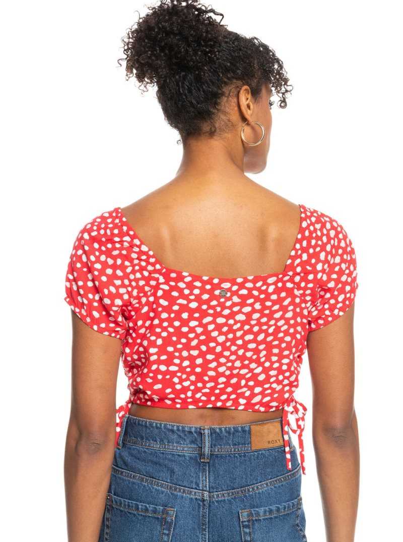 Hauts Roxy Dear Amor Printed Corta Sleeve Crop Femme | 528640XEJ