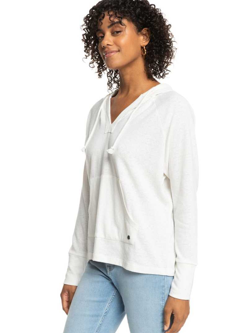 Hauts Roxy Destination Surf Hoodie Femme Blanche | 405397IQN