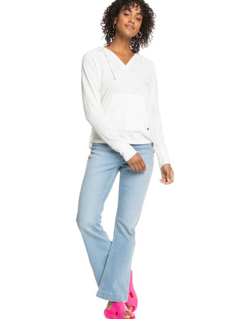 Hauts Roxy Destination Surf Hoodie Femme Blanche | 405397IQN