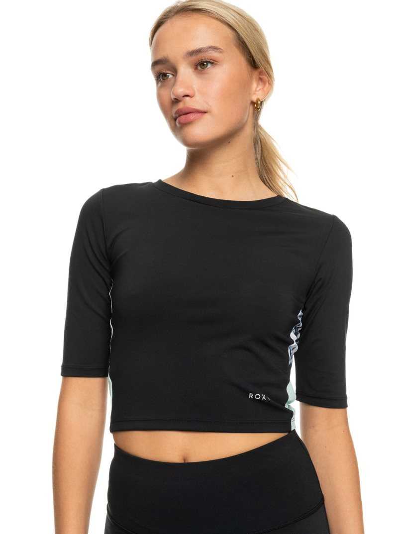 Hauts Roxy Escape From LA Crop Sports T-Shirt Femme Noir | 094672OFM