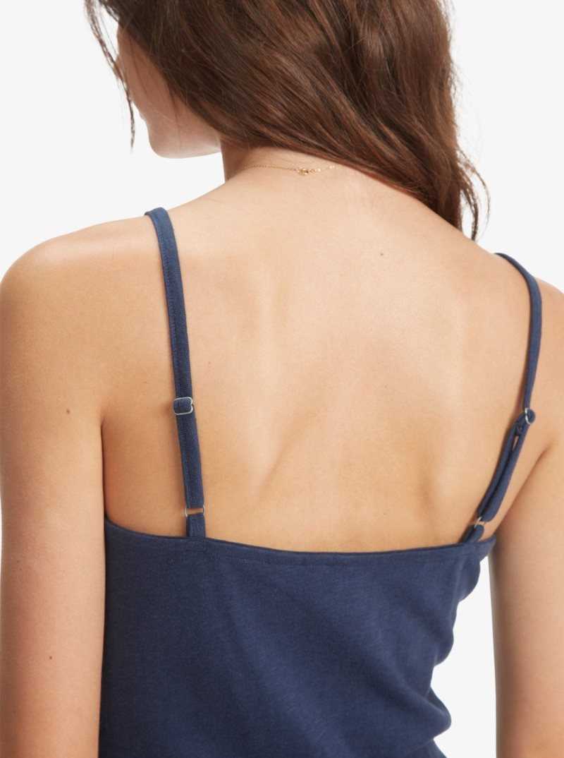 Hauts Roxy Flirty Feels V-Neck Femme Indigo | 361920ECU