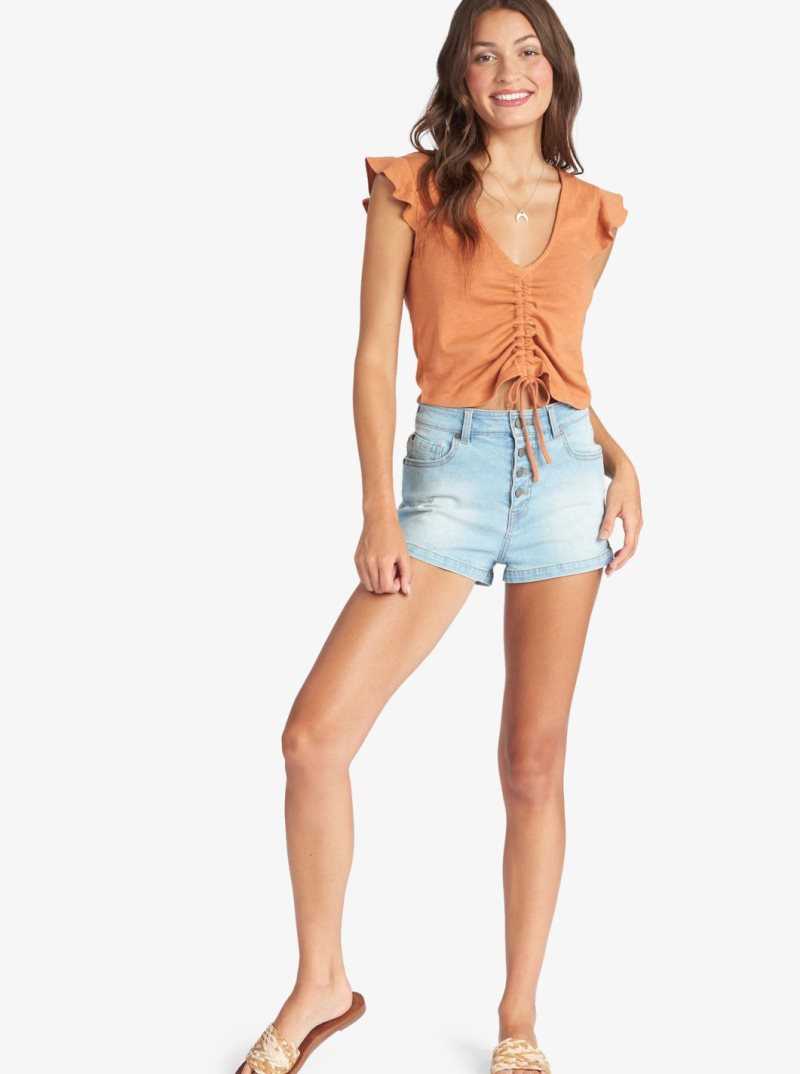 Hauts Roxy Flirty Vibe V-Neck Femme | 146079BGE