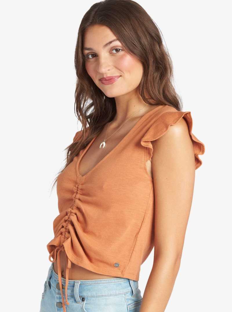 Hauts Roxy Flirty Vibe V-Neck Femme | 146079BGE