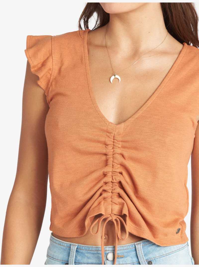 Hauts Roxy Flirty Vibe V-Neck Femme | 146079BGE