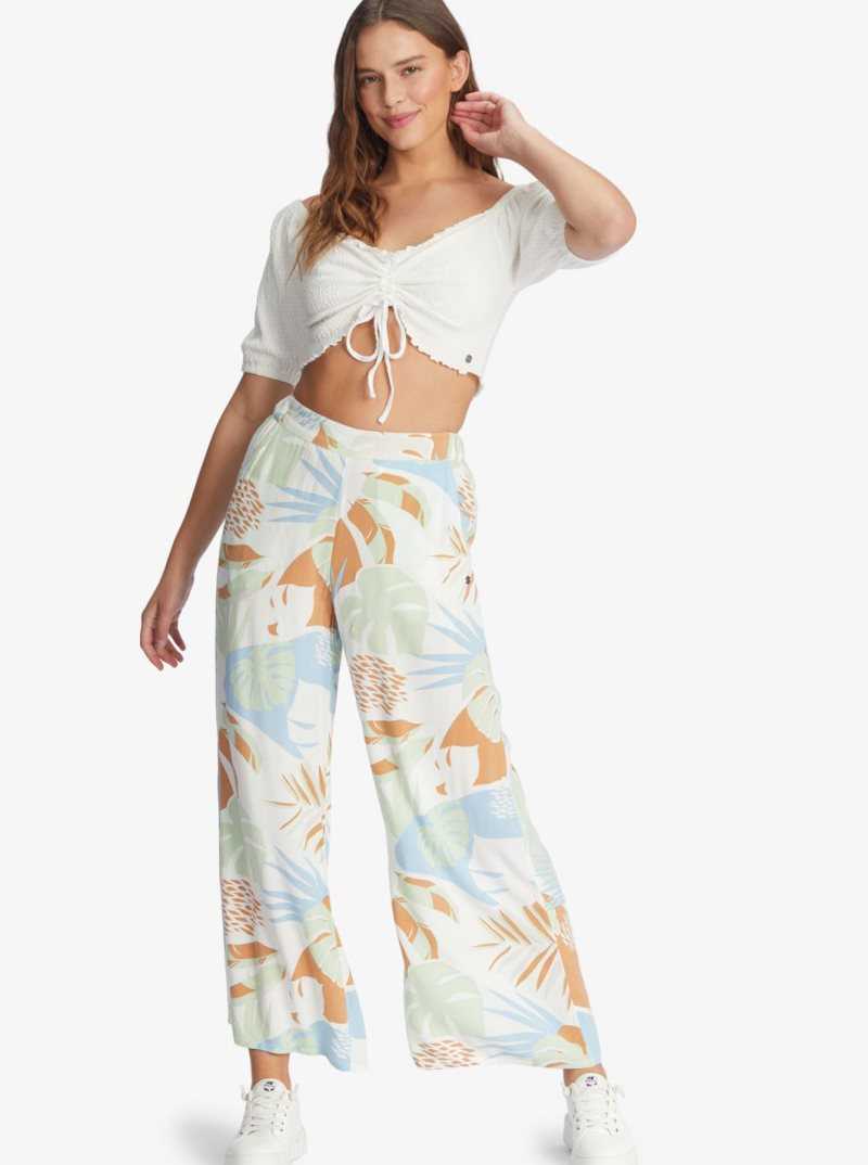 Hauts Roxy Flirty Walk Puff Sleeve Crop Femme Blanche | 902478TIX