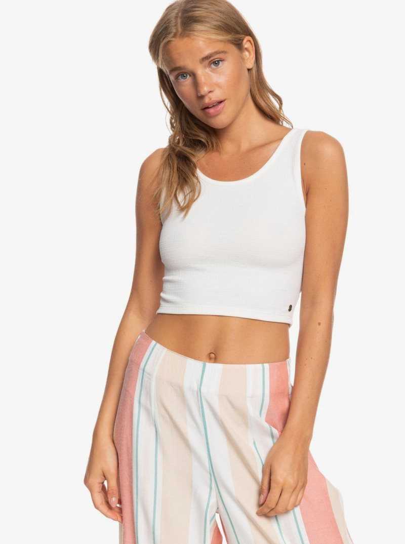 Hauts Roxy Good Keepsake Crop Femme Blanche | 673041QVG