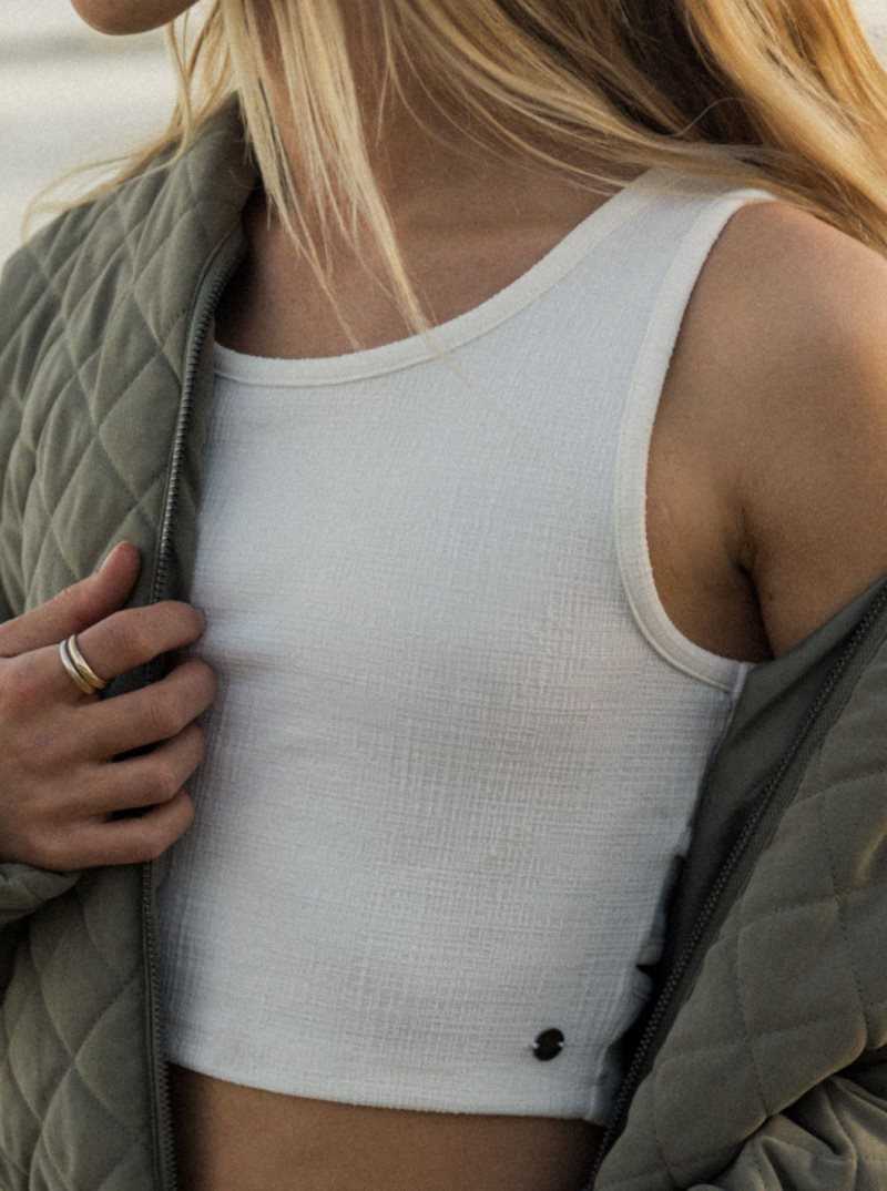Hauts Roxy Good Keepsake Crop Femme Blanche | 673041QVG