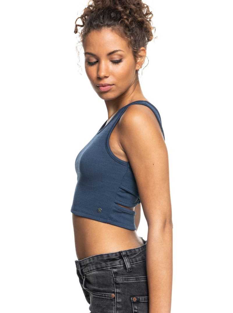 Hauts Roxy Good Keepsake Crop Femme Indigo | 254830LZQ