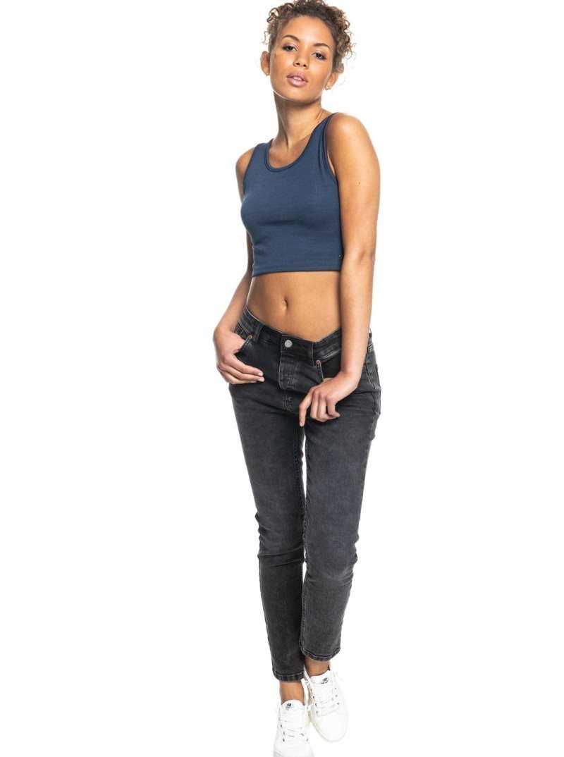 Hauts Roxy Good Keepsake Crop Femme Indigo | 254830LZQ
