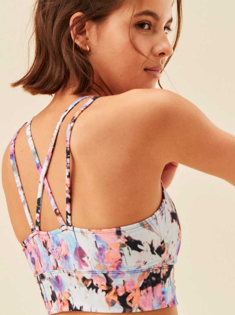 Hauts Roxy Heart Into It Sports Bra Femme Grise Foncé | 639501ZVR