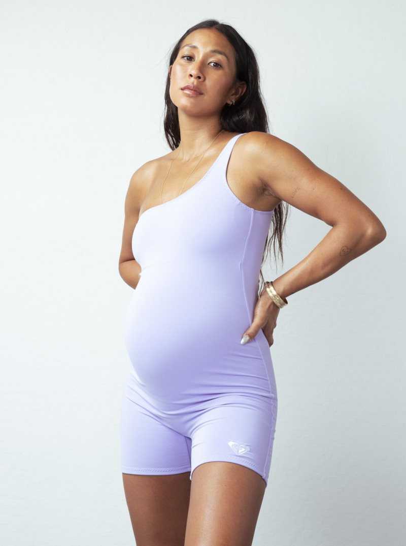 Hauts Roxy Kelia Asymmetrical Fitness Bodysuit Femme Lavande | 931208JHV