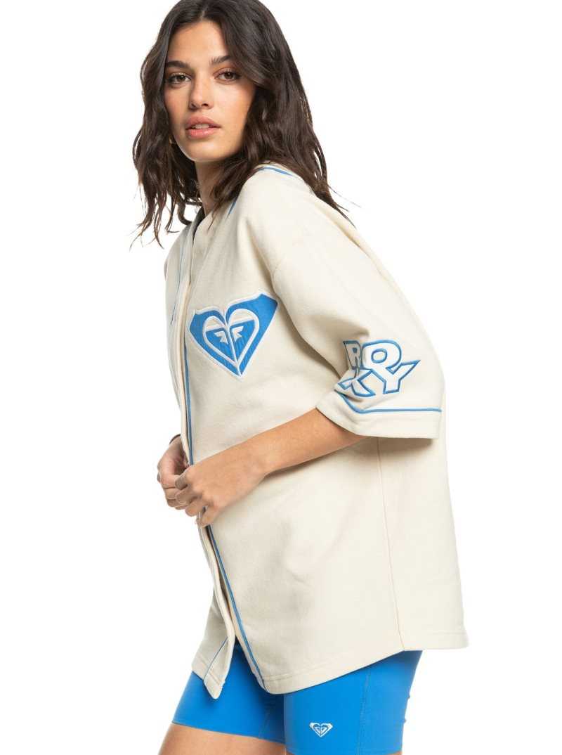 Hauts Roxy Kelia Homerun Button-Up Baseball Sweatshirt Femme | 678403JNW