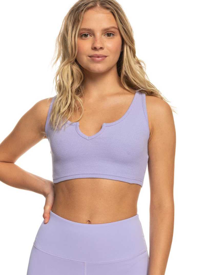 Hauts Roxy Kelia Rib Tank Crop Femme Lavande | 904563AWB