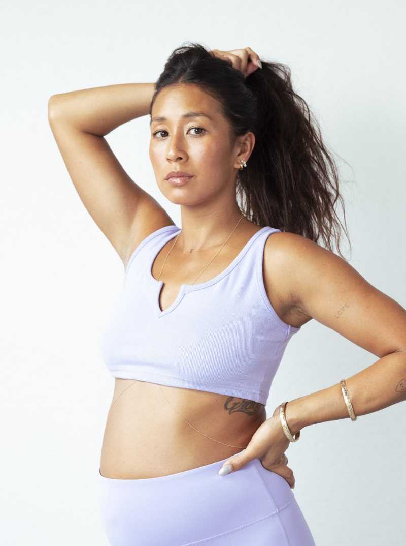Hauts Roxy Kelia Rib Tank Crop Femme Lavande | 904563AWB