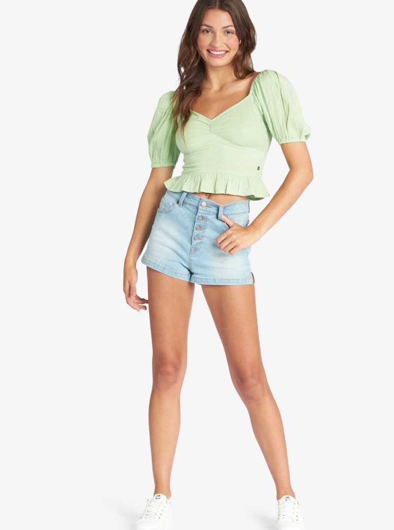 Hauts Roxy Life Mirage Woven Puff Sleeve Femme | 563042RHW