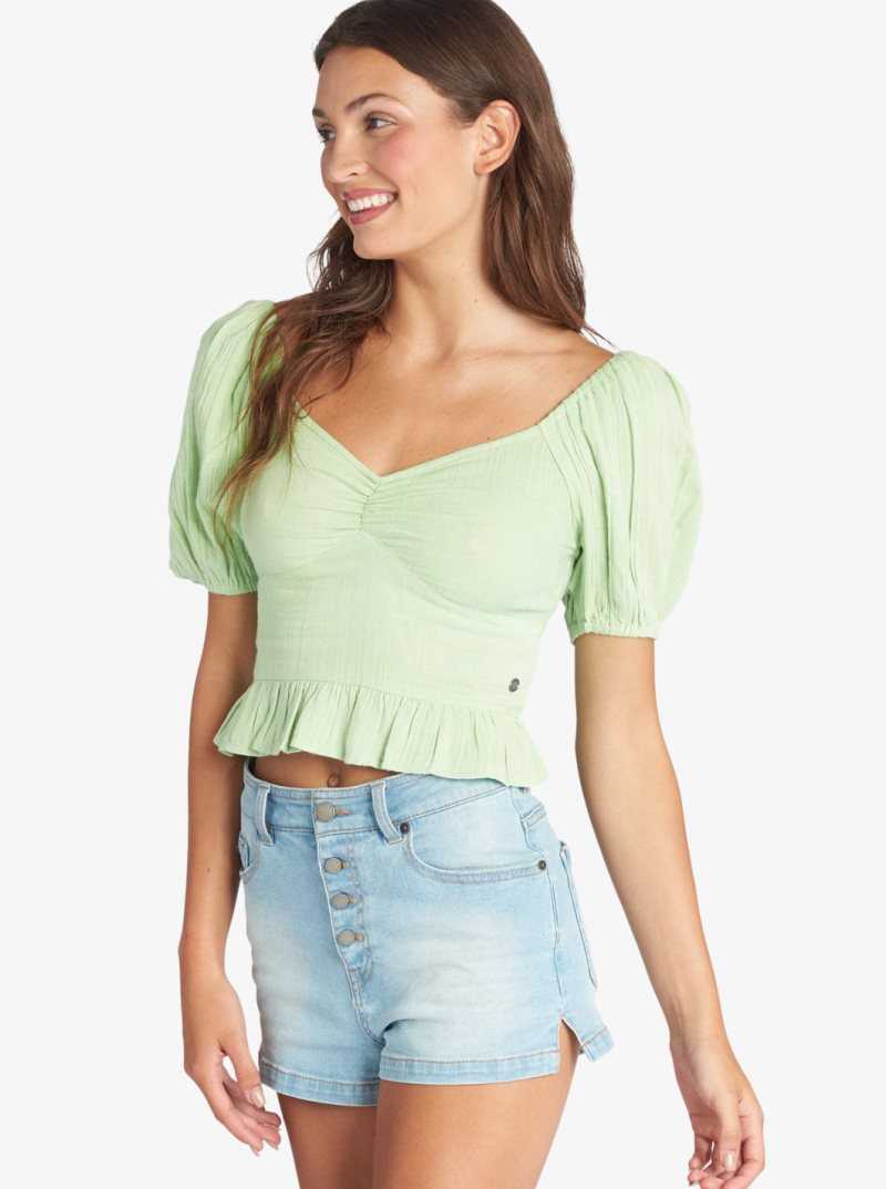 Hauts Roxy Life Mirage Woven Puff Sleeve Femme | 563042RHW