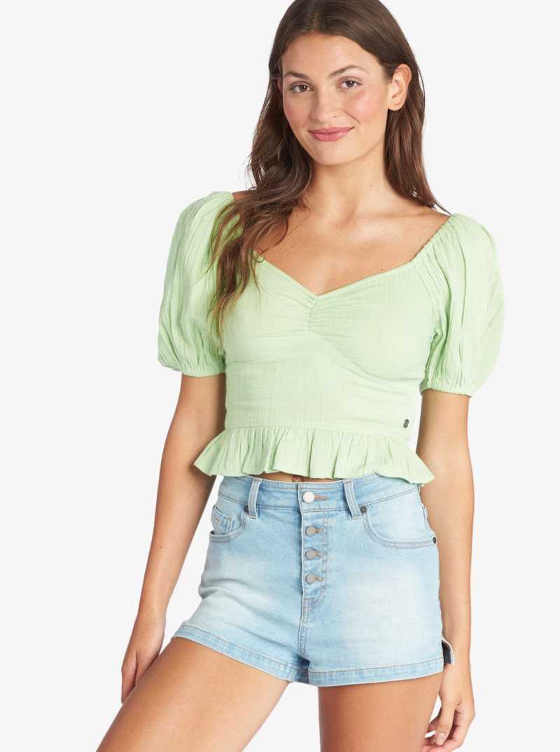 Hauts Roxy Life Mirage Woven Puff Sleeve Femme | 563042RHW