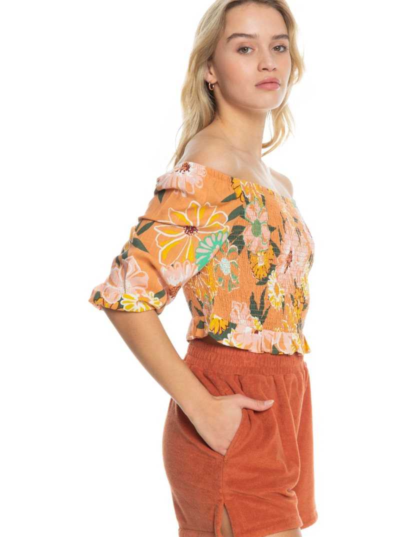 Hauts Roxy Like The Sun Again Woven Off The Shoulder Femme | 197086ITK