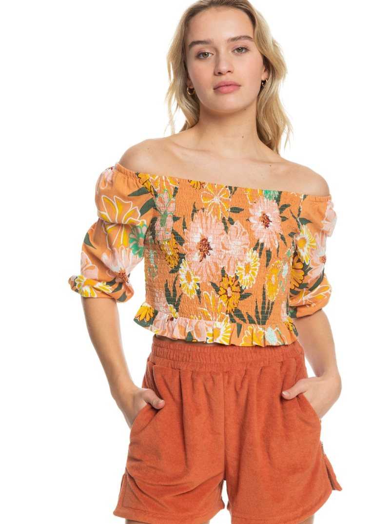 Hauts Roxy Like The Sun Again Woven Off The Shoulder Femme | 197086ITK