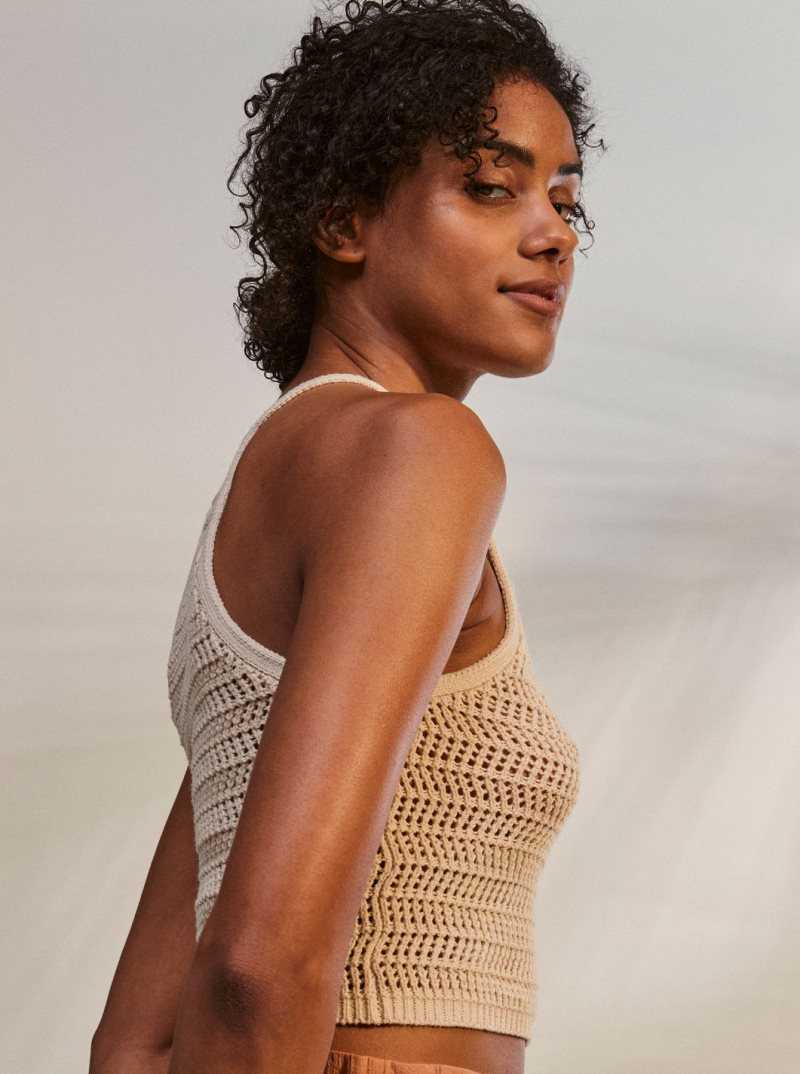 Hauts Roxy Malibu Crush Tricoté Halter Femme | 654189PJO