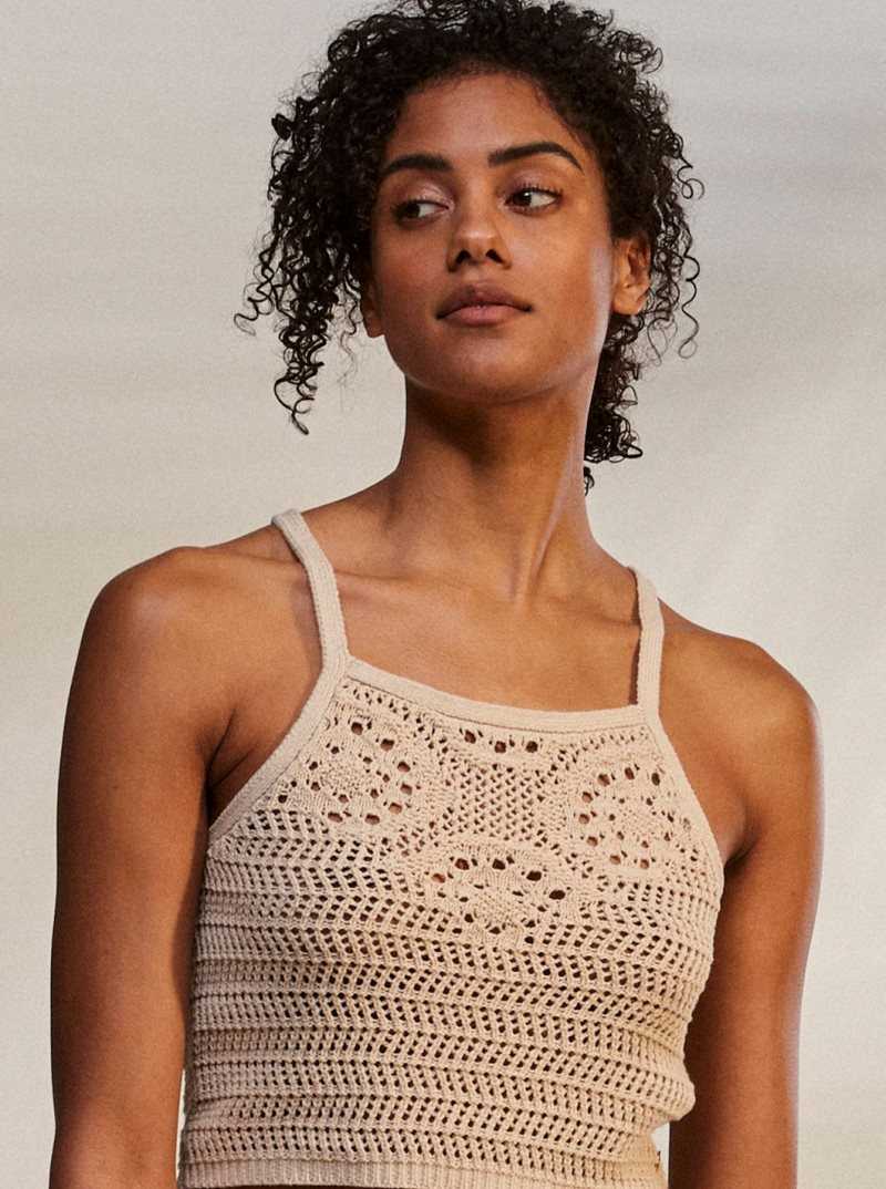 Hauts Roxy Malibu Crush Tricoté Halter Femme | 654189PJO