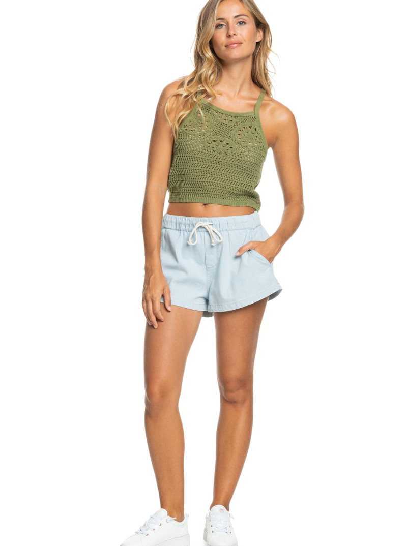 Hauts Roxy Malibu Crush Tricoté Halter Femme Vert Olive Vert | 692745NDL