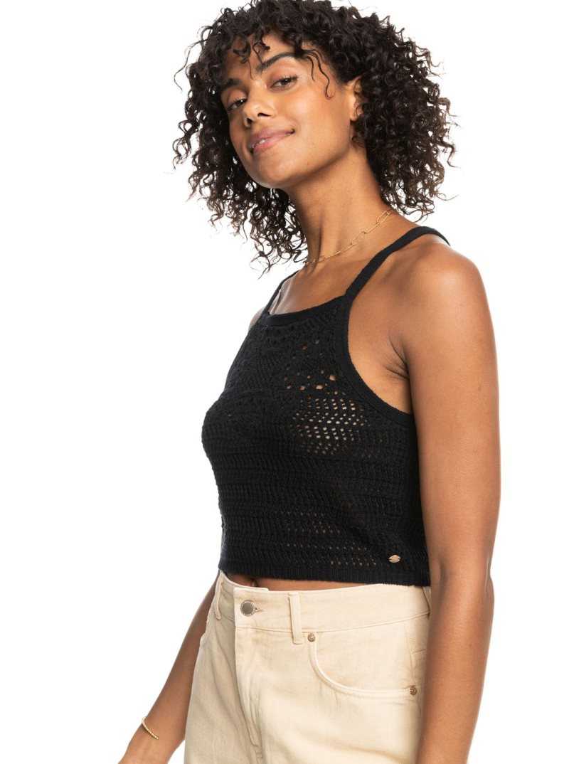 Hauts Roxy Malibu Crush Tricoté Halter Femme Grise Foncé | 693471YEA