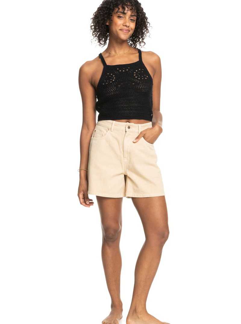 Hauts Roxy Malibu Crush Tricoté Halter Femme Grise Foncé | 693471YEA