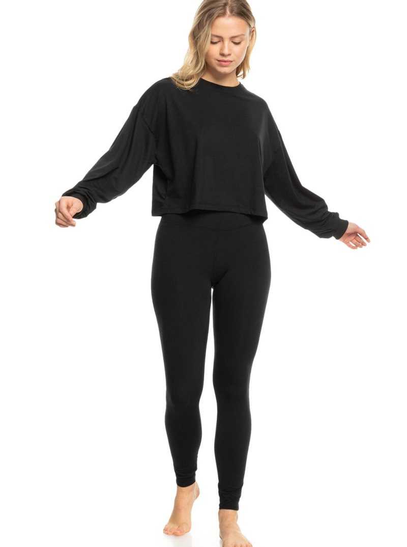 Hauts Roxy Naturally Active Long Sleeve T-Shirt Femme Grise Foncé | 453782PRH