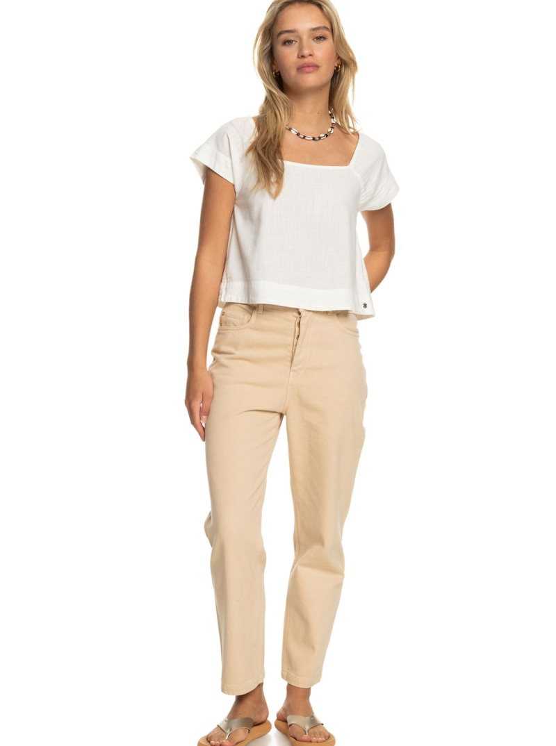 Hauts Roxy Ocean Amor Corta Sleeve Femme Blanche | 624175RCN