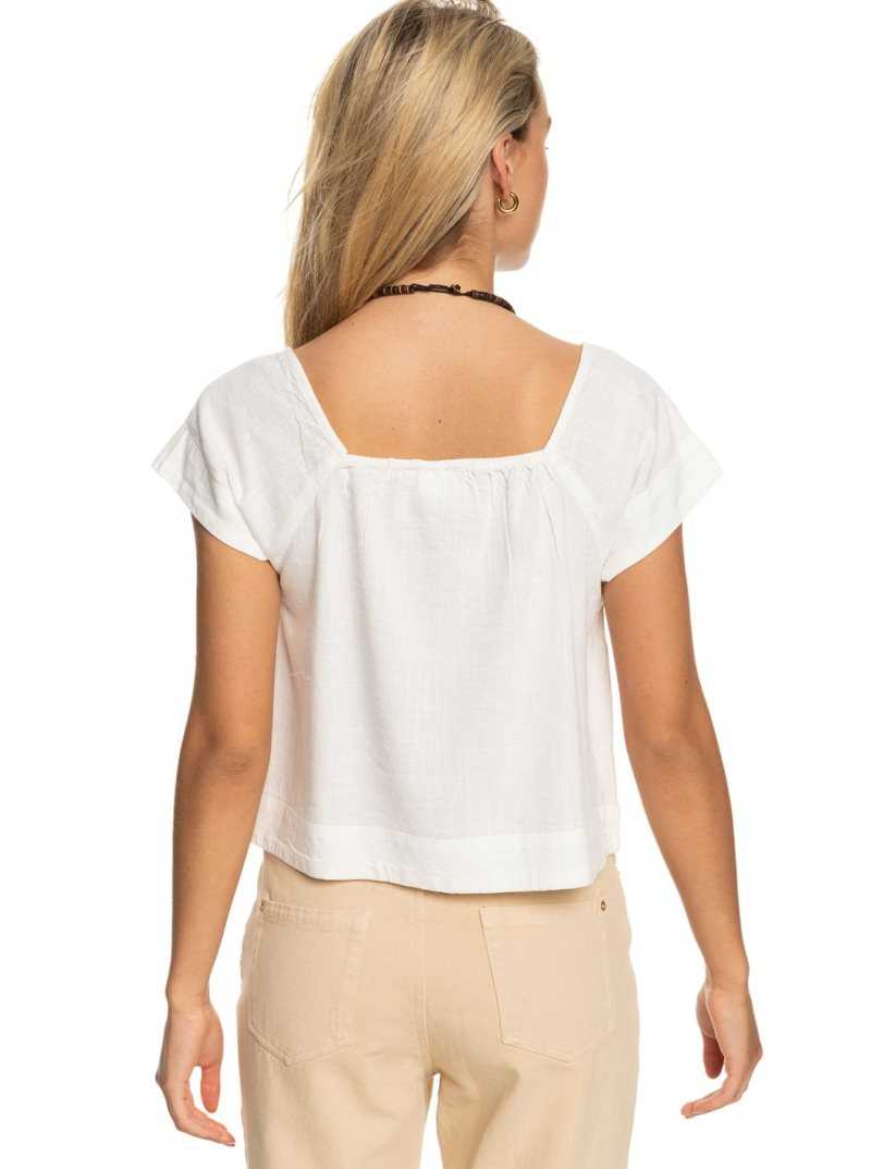 Hauts Roxy Ocean Amor Corta Sleeve Femme Blanche | 624175RCN