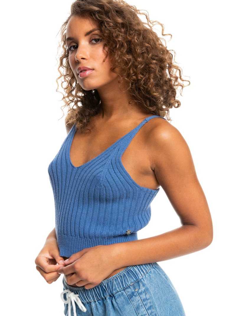 Hauts Roxy Promise Me Lanières Pull Femme Bleu | 249305OUY