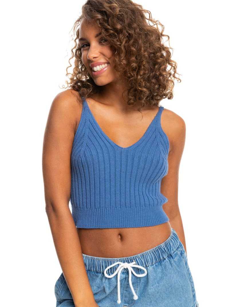 Hauts Roxy Promise Me Lanières Pull Femme Bleu | 249305OUY