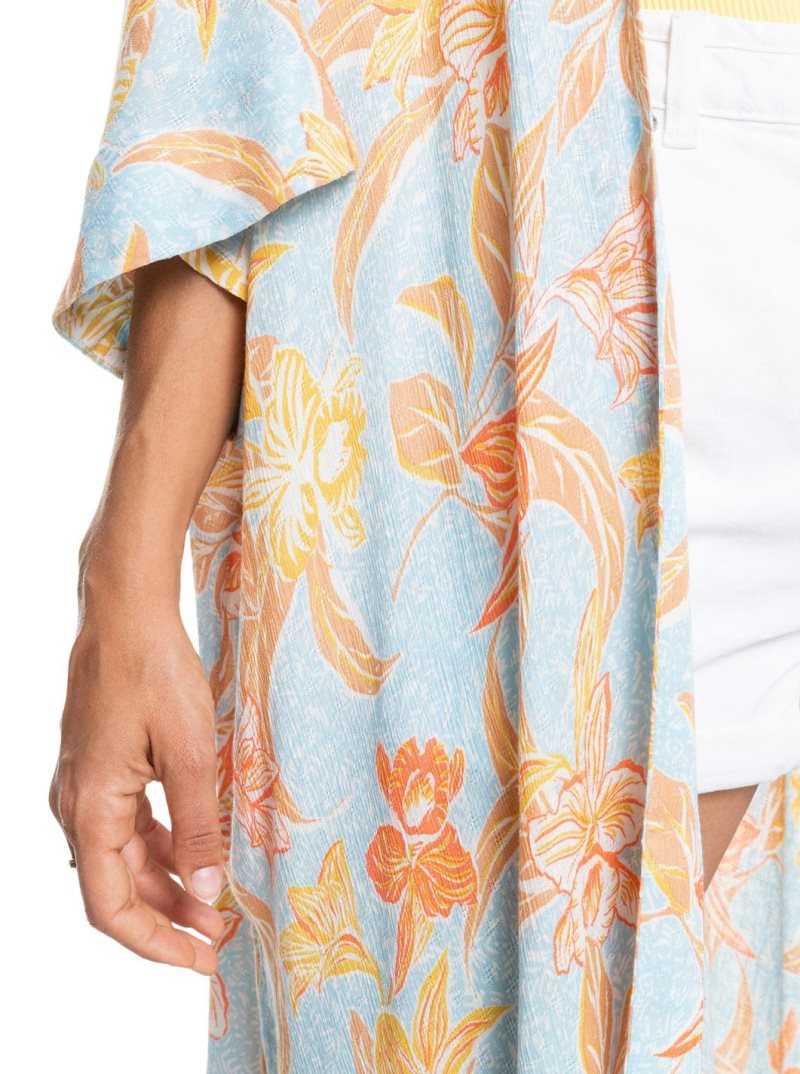 Hauts Roxy Rebel Sun Kimono Femme Bleu | 134682CFT