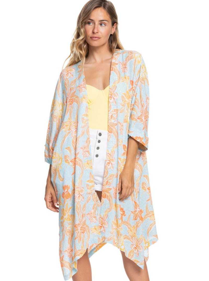 Hauts Roxy Rebel Sun Kimono Femme Bleu | 134682CFT