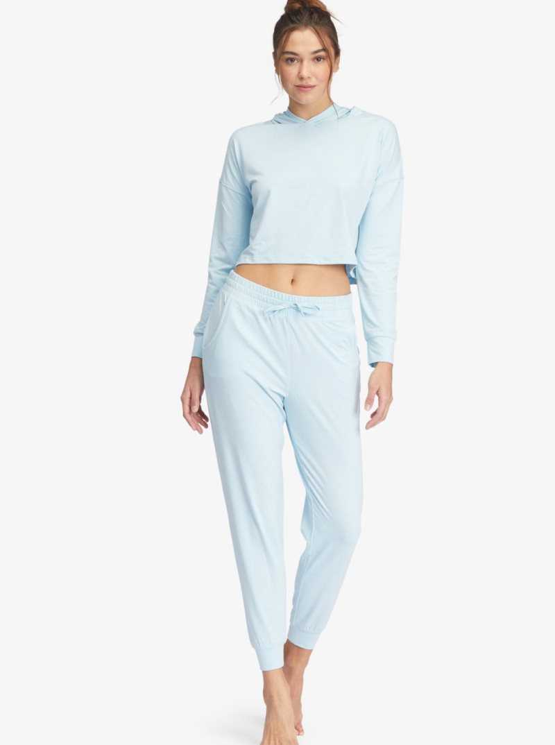 Hauts Roxy Sun Might Shine Long Sleeve Encapuchonné T-Shirt Femme Bleu | 067394QYG
