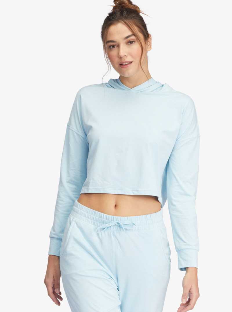 Hauts Roxy Sun Might Shine Long Sleeve Encapuchonné T-Shirt Femme Bleu | 067394QYG