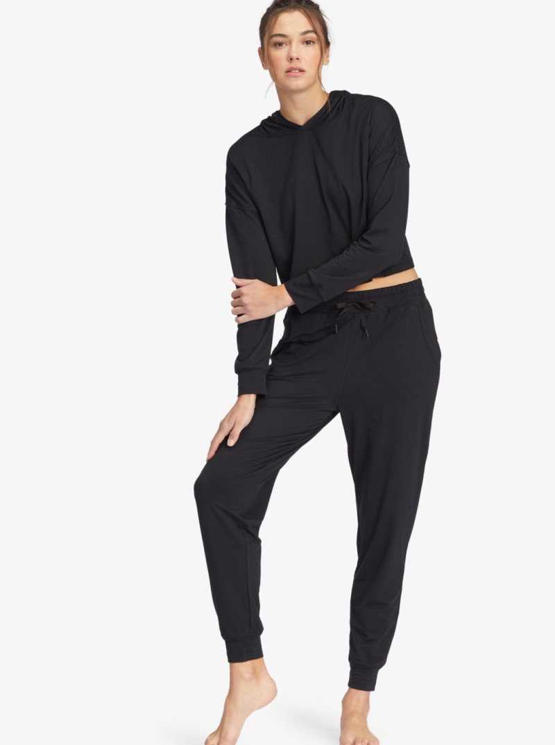 Hauts Roxy Sun Might Shine Long Sleeve Encapuchonné T-Shirt Femme Grise Foncé | 634518UPY