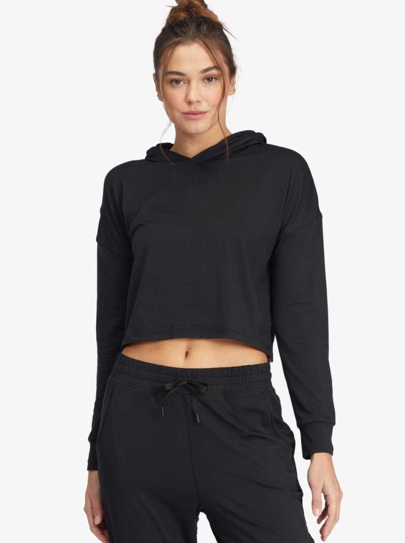 Hauts Roxy Sun Might Shine Long Sleeve Encapuchonné T-Shirt Femme Grise Foncé | 634518UPY