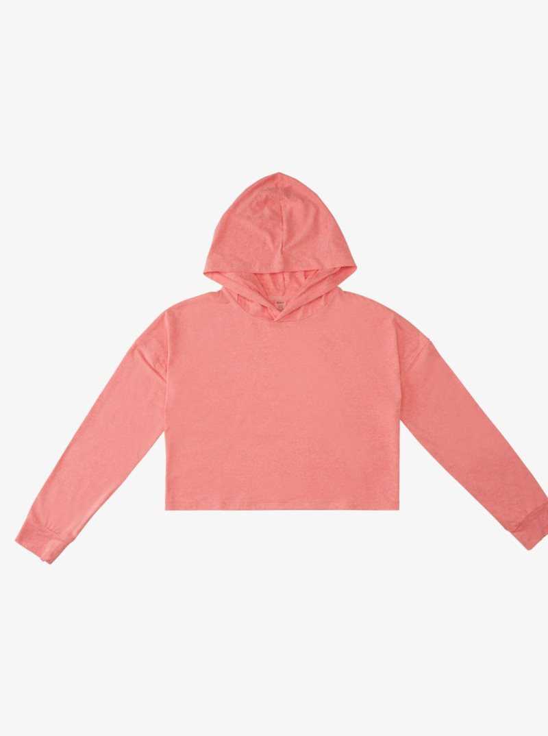 Hauts Roxy Sun Might Shine Long Sleeve Encapuchonné T-Shirt Femme Rose | 915640KFE