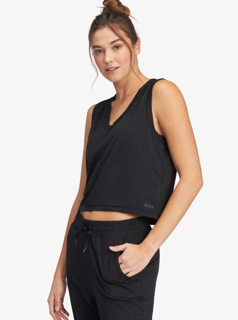 Hauts Roxy Sun Might Shine V-Neck Tank Femme Grise Foncé | 016982CKM