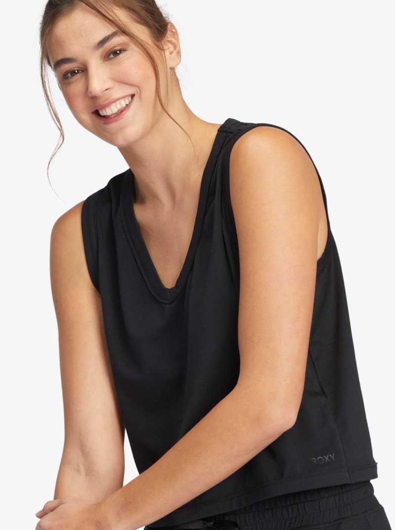 Hauts Roxy Sun Might Shine V-Neck Tank Femme Grise Foncé | 016982CKM
