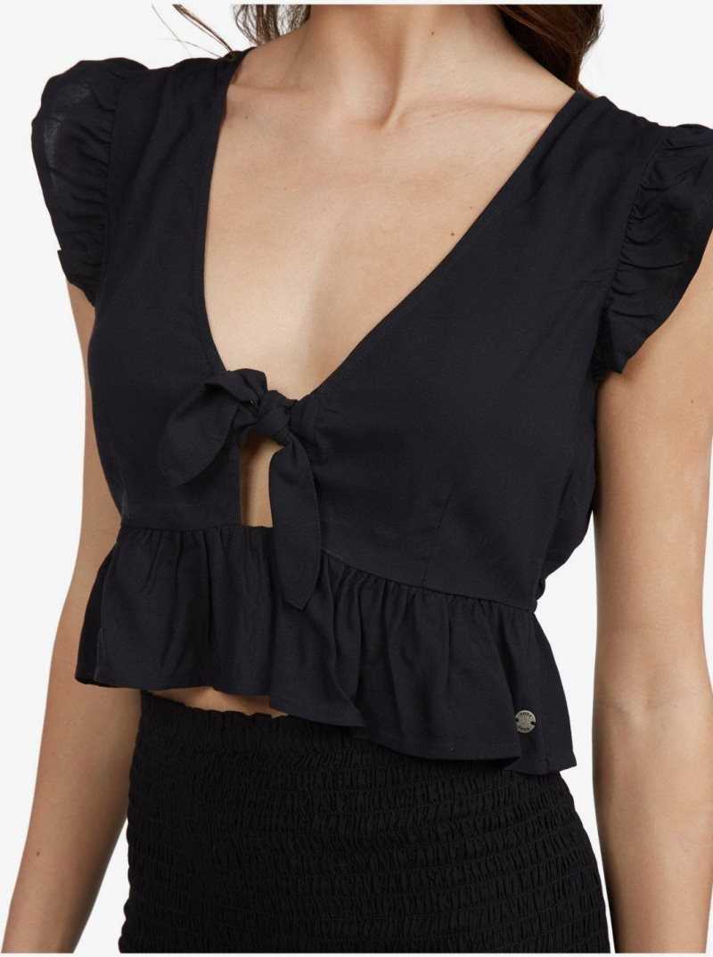 Hauts Roxy Sweetest Love Corta Sleeve Femme Grise Foncé | 697314COF