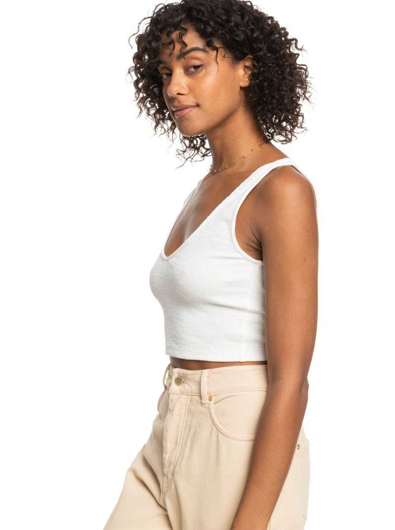 Hauts Roxy Time To Move Rib Knit Lanières Femme Blanche | 687319KMD