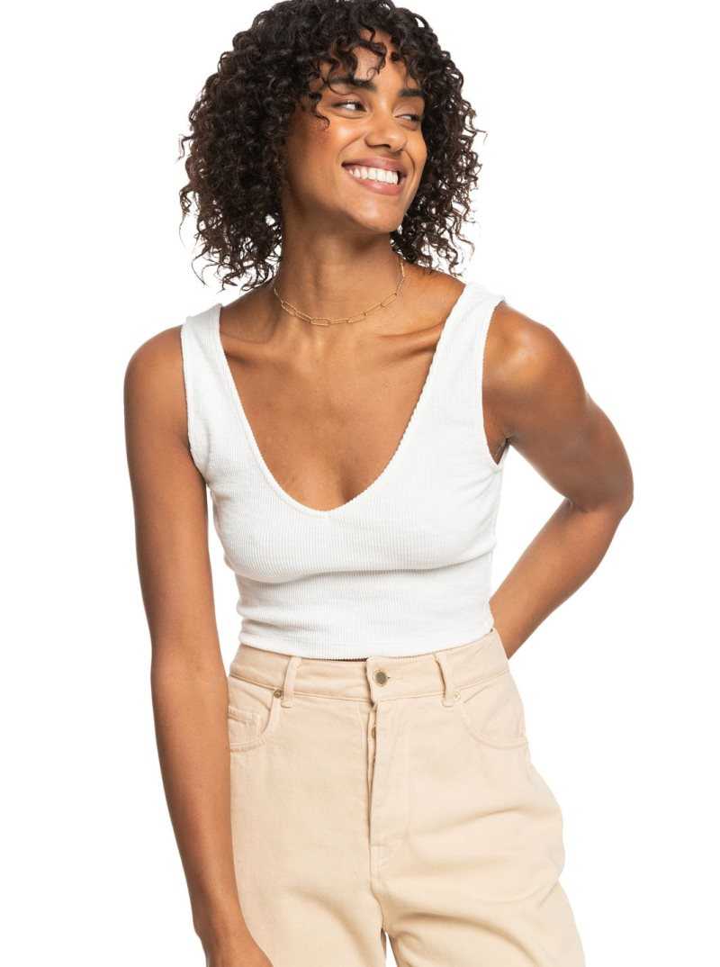 Hauts Roxy Time To Move Rib Knit Lanières Femme Blanche | 687319KMD