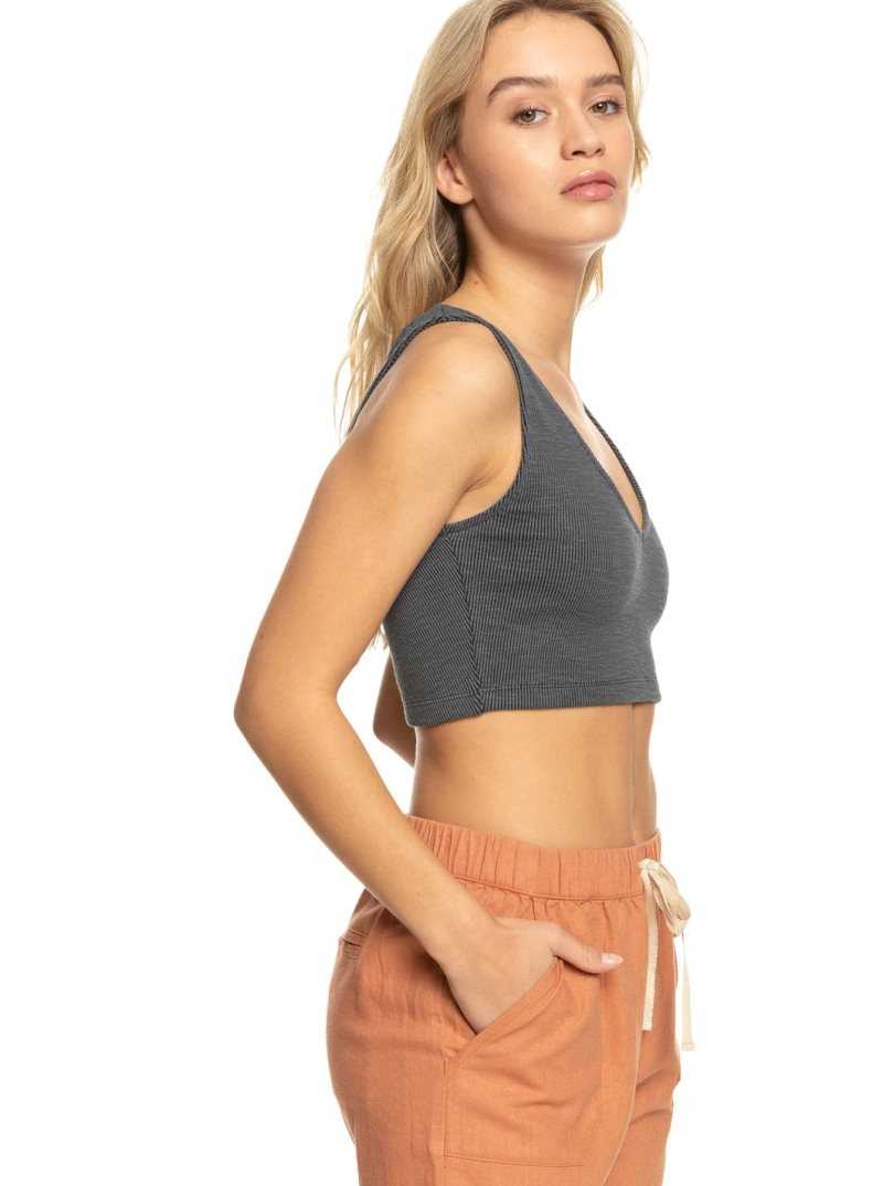 Hauts Roxy Time To Move Rib Knit Lanières Femme Grise Foncé | 932754TSE