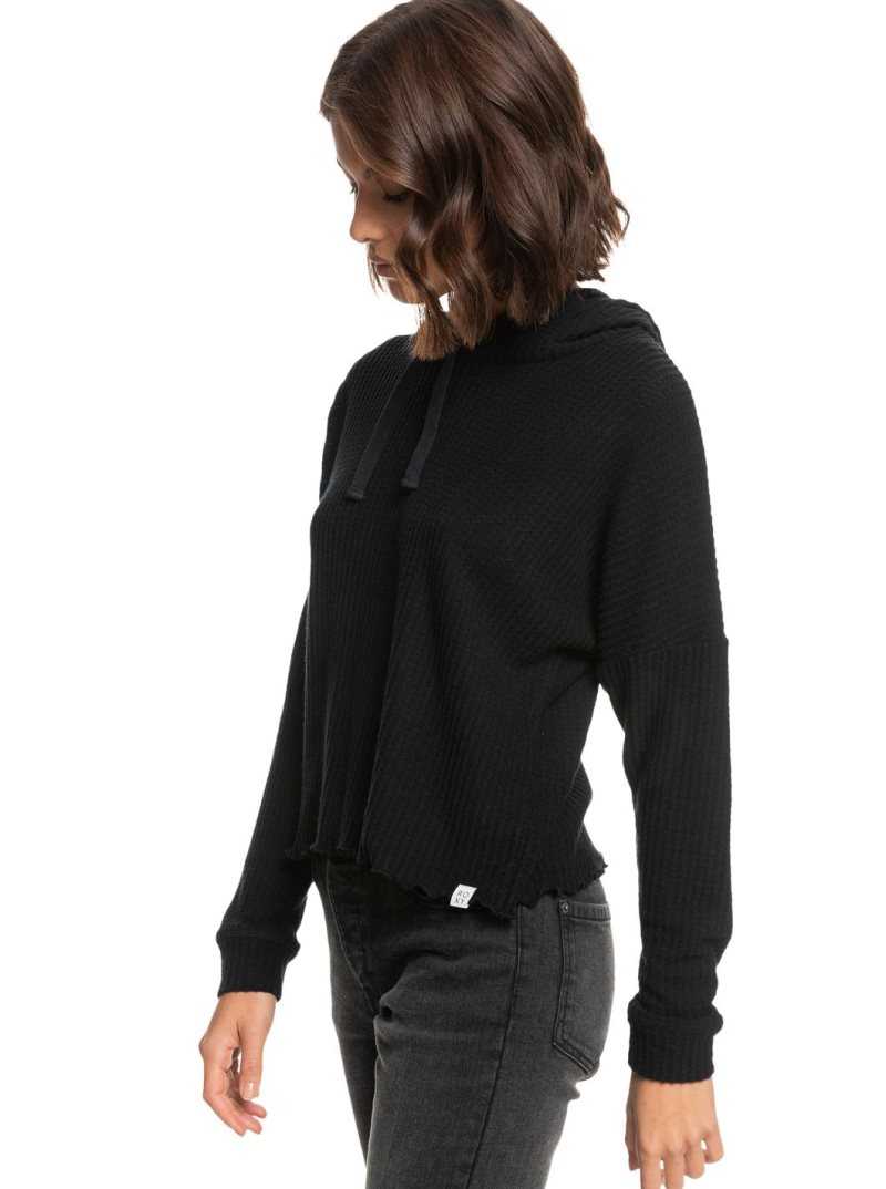 Hauts Roxy Twilight Mood Thermal Hoodie Femme Grise Foncé | 864930GKT