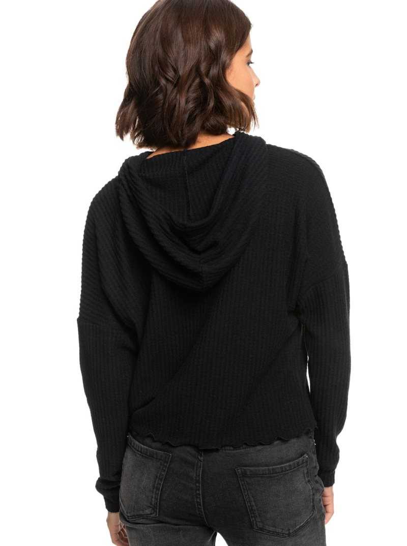 Hauts Roxy Twilight Mood Thermal Hoodie Femme Grise Foncé | 864930GKT